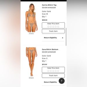 Devon Windsor gold bikini from revolve, excellent condition, never worn